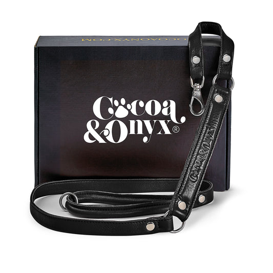 ComfurtGrip Leather Dog Leash- Black