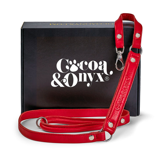 ComfurtGrip Leather Dog Leash - Red