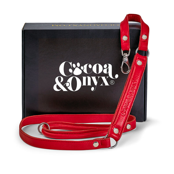 ComfurtGrip Leather Dog Leash - Red – Cocoa & Onyx®